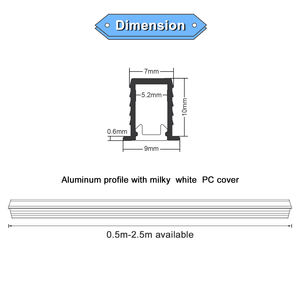 Profil en aluminium de rail d'angle de cloison sèche pour le système d'éclairage caché de bande de LED - Product Image 2