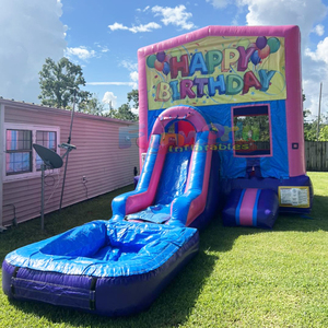 Commercial kids outdoor party combo bouncing castle <b>inflatable</b> birthday bounce <b>house</b> and slide - Product Image 2