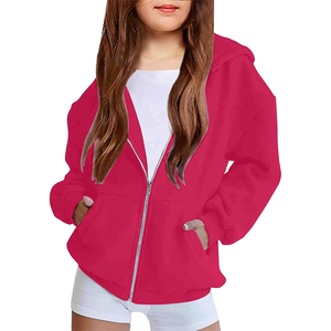 Felpe con cerniera per ragazze nuovo stile Logo personalizzato Short Top per adolescenti ragazze Oversiezd felpe invernali caldi e comodi cappotti per ragazze - Product Image 2