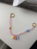 Pendentif Ourson Gommeux Adorable, Breloque de Sac Perlée avec Cœur Souriant, Accessoire de Sac Couleur Bonbon Kawaii pour Femmes et Filles