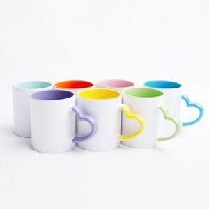 Love Handle Ceramic <b>Mug</b> <b>Heart</b> Design Colored Interior And Handle Novelty Gift For Presents Zhejiang Origin - Product Image 2