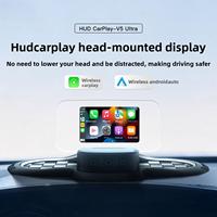 Pantalla CarPlay Portátil de 7 Pulgadas con HUD - Android Auto Inalámbrico, Arranque Rápido en 3s, Proyección de Velocidad OBD, Pantalla Táctil HD