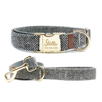 Nouvelle laisse tactique en velours réglable avec boucle en bronze, en nylon durable, pour chiens, avec collier inclus