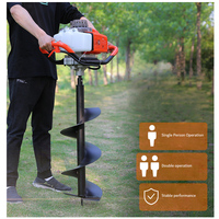 Machine à Forer Thermique 52 cm³ Haute Puissance pour Trous de Poteau, Tarière de Terre Outil de Forage pour Jardinage Agricole