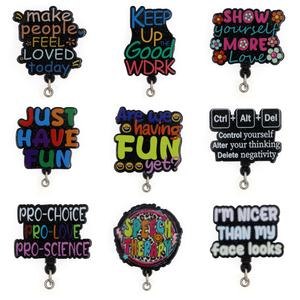 Accessori infermiere Badge forniture per ufficio bobina acrilico Love/logopedia porta Badge retrattile con citazioni <span class=keywords><strong>motivazionali</strong></span> - Product Image 1