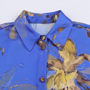 PB & ZA femmes 2025 nouveau <span class=keywords><strong>Chic</strong></span> mode imprimé fleuri <span class=keywords><strong>soie</strong></span> Satin Texture Blouses Vintage à manches longues femmes chemises Blusas <span class=keywords><strong>Chic</strong></span> hauts - Product Image 3