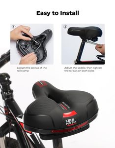 Sillín de <span class=keywords><strong>Bicicleta</strong></span> MTB Vintage de Cuero Vacuno con Calefacción y Asiento Confortable con Memoria - Diseño de Logotipos Negros <span class=keywords><strong>Wheelie</strong></span> de Funsea - Product Image 6