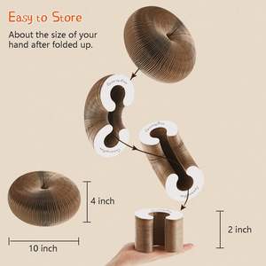 Flip carta gatto graffio tavola da interno gatto esercizio interattivo gioco durevole gatto graffiatura giocattolo con campana - Product Image 3