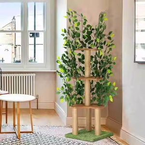 Hete Aanbieding Grote Kattenboom Moderne Bladeren Kattenboom Natuurlijk met Natuurlijke Sisal Houten Krabpaal - Product Image 3