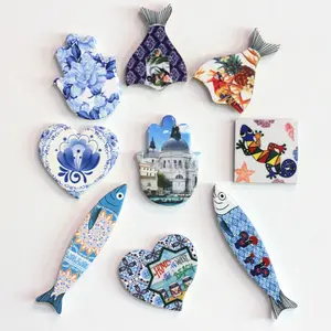 New Design Custom Ceramic Blank Fish Fridge Magnet