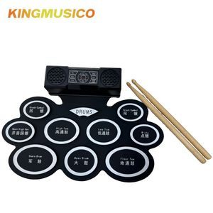 <span class=keywords><strong>Batterie</strong></span> électronique <span class=keywords><strong>pour</strong></span> enfants avec deux haut-parleurs et écouteurs, design unique enroulable, cadeau <span class=keywords><strong>pour</strong></span> jeunes musiciens - Product Image 3