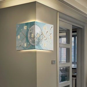 Horloge murale LED <span class=keywords><strong>Orsay</strong></span> Art sur mesure en gros, design moderne de luxe, œuvre d'art nature morte contemporaine, horloge lumineuse suspendue pour hôtel et salon - Product Image 3