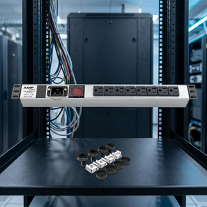PDU de Rack de Aluminio de 1U y 8 Tomas de Corriente Estadounidenses, Entrada IEC C20, Interruptor Iluminado, 19 16A - Product Image 3