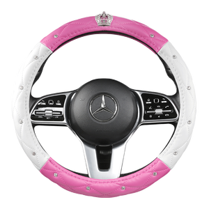 Funda de Volante de Coche con Cristales de Imitación Brillantes, Fundas de Volante de Cuero PU, Accesorios para Automóviles, Estilo de Coche - Product Image 1