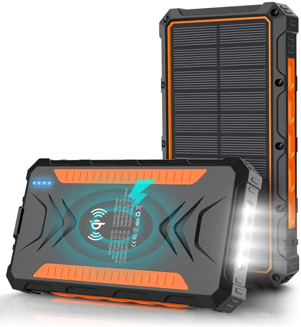 Trending Products 2022 New Arrival Solar Power Banks 20000 mAh for Smartphone Tablets ,Waterproof Solar Charge with LED lights