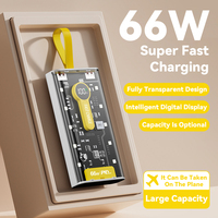 Transparent 66W charge Super rapide Micro USB lanière Portable à quatre fils Kit de banque d'alimentation de veilleuse protégeant les yeux