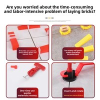 Nouveau Niveauur de Carreaux Moderne avec Capuchons de Positionnement Réutilisables et Outil Auxiliaire pour un Nivellement Facile des Sols en Carrelage