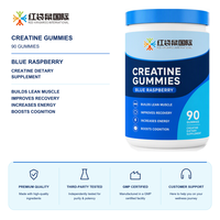 Fabrication sur mesure de suppléments de créatine en gommes, marque privée OEM ODM, supplément alimentaire à la créatine, 90 unités