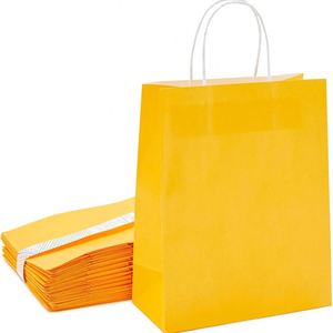Sacs cadeaux moyens avec poignées pour anniversaire, Noël, mariage, Thanksgiving, shopping, sacs en papier kraft écologiques - Product Image 1