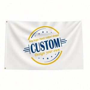 ธงพิมพ์ดิจิทัลรักษ์โลก แบบแขวน/ติดตั้งได้ทุกที่ ทุกขนาด ทุกโลโก้ ทุกดีไซน์ ผ้าโพลีเอสเตอร์ 100D สีขาว รูปทรงสี่เหลี่ยมผืนผ้า - Product Image 2