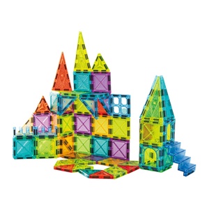 EPT 72 Piezas de Bloques Magnéticos Grandes de 5.5cm, Bloques de Construcción STEM con Ventana de Color Translúcido, Juego de Construcción para Niños Pequeños y Niños - Product Image 1