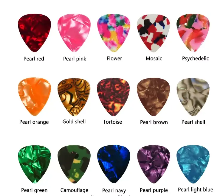 OEM/ODM Celluloid Guitar Picks With Customized Logo Size Color Good Price Good Quality Picks Guitar Accessories
