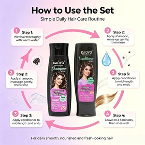 Set Capilar de Colágeno y Sésamo Negro, Champú Nutritivo Profundo <span class=keywords><strong>para</strong></span> el Cabello, Antiencrespamiento, Brillo Intenso, <span class=keywords><strong>para</strong></span> Salón de Belleza, Reventa en Supermercados - Product Image 5