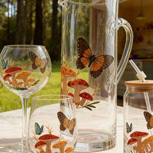 Ly rượu sâm banh đầy màu sắc phù hợp cho Halloween Halloween vẽ tay Nấm ly rượu vang đỏ - Product Image 4