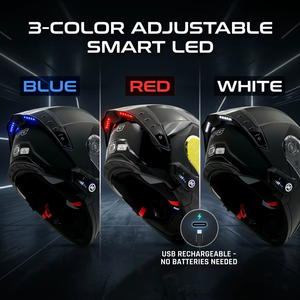 Nuevo Casco de Motocicleta <span class=keywords><strong>Modular</strong></span> Abatible con Logotipo Personalizado, Luz LED, Bolsillos para Altavoces, Certificado DOT, Carcasa de PC y ABS, Visera Doble - Product Image 4