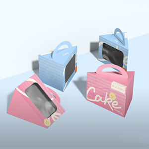 Caja de Papel Triangular Personalizada para Pastel con Ventana Transparente de PET y Asa Portátil para Empacar Rebanadas de Pastel de Queso, Tarta, o Productos de Panadería - Product Image 1