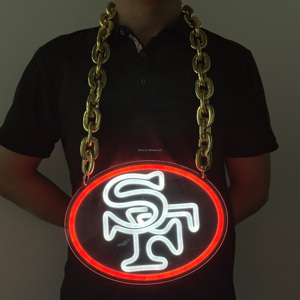 कस्टम बेसबॉल फुटबॉल एक्सेसरीज स्पोर्ट्स एब्स प्लास्टिक चेन 32 टीमों के बड़े लोगो sf 49ers का नेतृत्व किया - Product Image 2