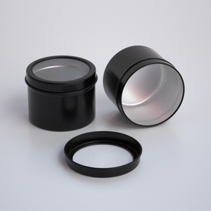 Empty 5oz 150ml Metal Tin Round Matte Black Screw <b>Top</b> Chip Pomade Hair Wax Aluminum Jars - Product Image 4