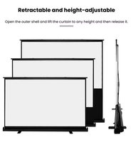 NOUVEAU Écran de Projection Portable 100 pouces 16:9 Manuel pour Projecteur Cinéma Maison 92 pouces 16:9 Autoportant au Sol à Enroulement Manuel pour Usage Domestique