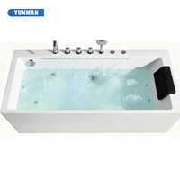 Baignoire Spa Acrylique Moderne Rectangulaire d'Angle Autoportante avec Hydromassage, Écologique et Portable pour Appartement et Hôtel