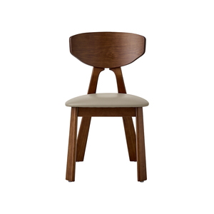 Chaises de salle à manger en bois massif de style nordique du milieu du siècle, rembourrées en cuir, luxueuses, minimalistes, modernes - Product Image 2