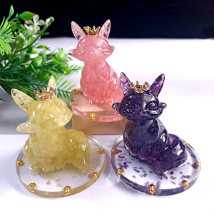 <b>Crystal</b> Fox Figurine Resin Epoxy Decorative <b>Animal</b> Desktop Ornament Home Decoration Collection Gift - Product Image 1