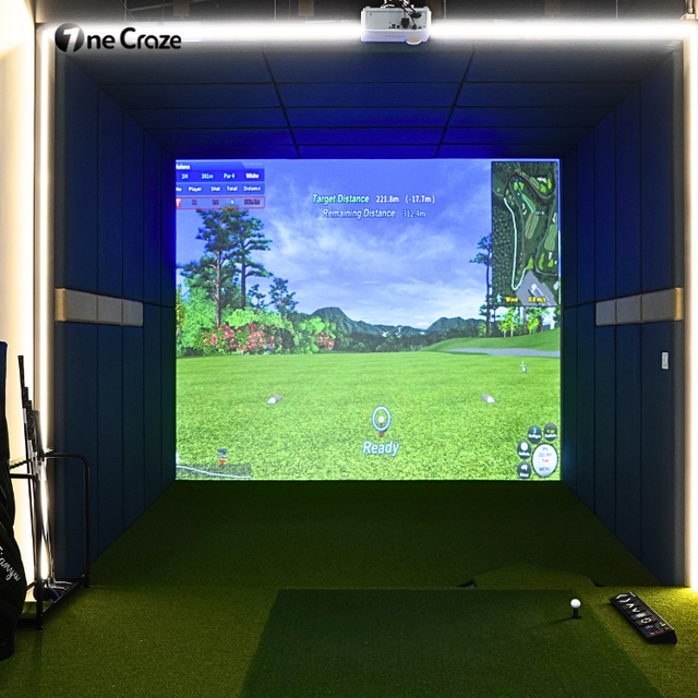 Indoor Golf Simulator Enclosure with Screen Interact Projector Games Interactive Wall Projection Game Golf Simulator for Home