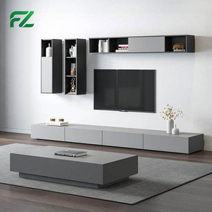 Mobile <span class=keywords><strong>TV</strong></span> in Alluminio Bianco Sottile e Impermeabile con Porta Scorrevole, 210cm, Design Moderno - Product Image 3