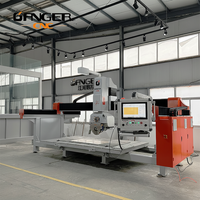 GANGER Máquina CNC de 5 ejes para corte de piedra, diseño superior, con motor de bancada de alta resistencia, router de tallado de mármol, cuarzo y granito de alta precisión