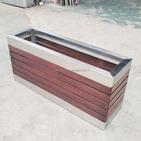 Harga pabrik kotak pot stainless steel, tempat tidur taman logam untuk luar ruangan dan dalam ruangan besar luar ruangan pot bunga logam