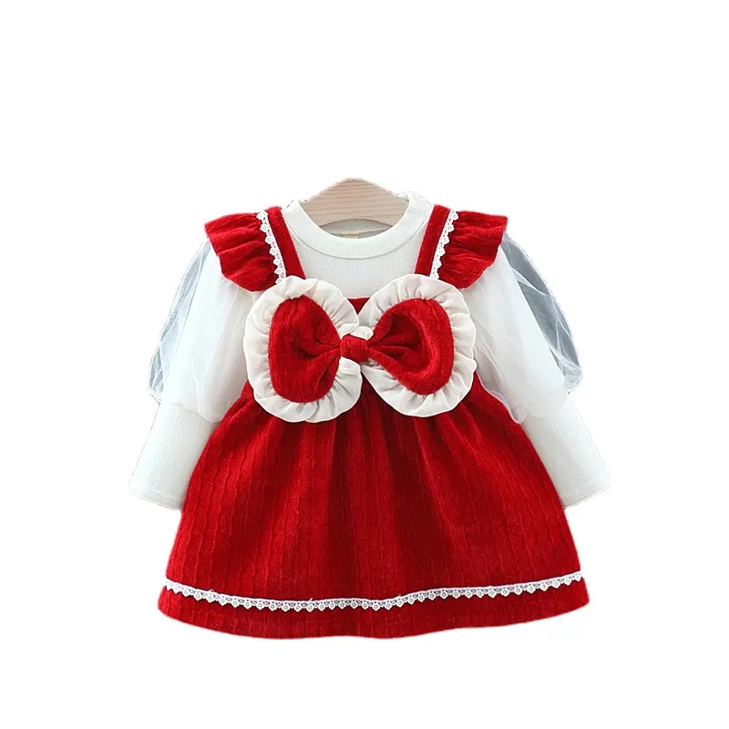 XINGKONG Mädchen neues modisches Kleid 1-2-3-4 Jahre alte Weihnachts kleidung Mädchen Rock Spitze Baby Mädchen Tutu Kleider