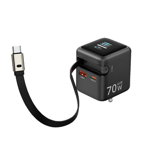 Adaptador de viaje plegable portátil de carga rápida con 3 puertos independientes para pantallas TFT, cargador de pared retráctil multifunción. - Product Image 6