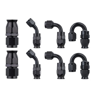 Hızlı teslimat siyah düz 45deg 90deg bir bağlantı parçaları PTFE dövme tam akış anan8 an10 döner bir PTFE hortum hattı ucu uydurma - Product Image 1