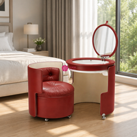 Yicheng Beauty Nouvelle Coiffeuse Mobile Simple Crème avec Miroir pour Chambre à Coucher Compacte