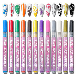 قلم الرسم المغناطيسي للأظافر من ODM 12 قطعة قلم طلاء تزيين الأظافر مقاوم للماء وسريع الجفاف رسم الأظافر على الجدران - Product Image 1