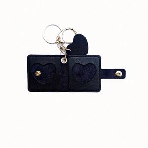 Simple Leather Photo Keychain <b>Small</b> Mini Couple Photo Storage Pendant Anime Star Photo Storage Bag - Product Image 5
