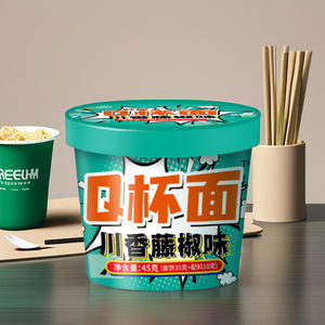2024 nuevo producto comida rápida Sichuan especias ratán pimienta sabor Q-Cup fideos comida china en supermercado - Product Image 2