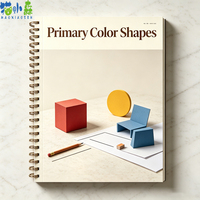 Revista de Estilo de Vida con Diseño Minimalista Bauhaus, Formas de Colores Primarios, Papel Recubierto de Tapa Dura, Impresión Offset