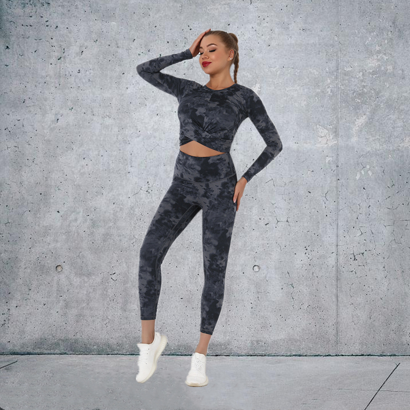 6 colors Fashion Modern Breathable Workout Clothing Women Active Wear Yoga Set hygroscopic and sweat releasing
