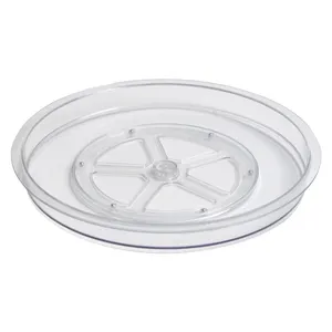 2023 PET Clear Lazy Susan 360 Rotating Kitchen Round Turntable Organizer Food Storage Container Rack